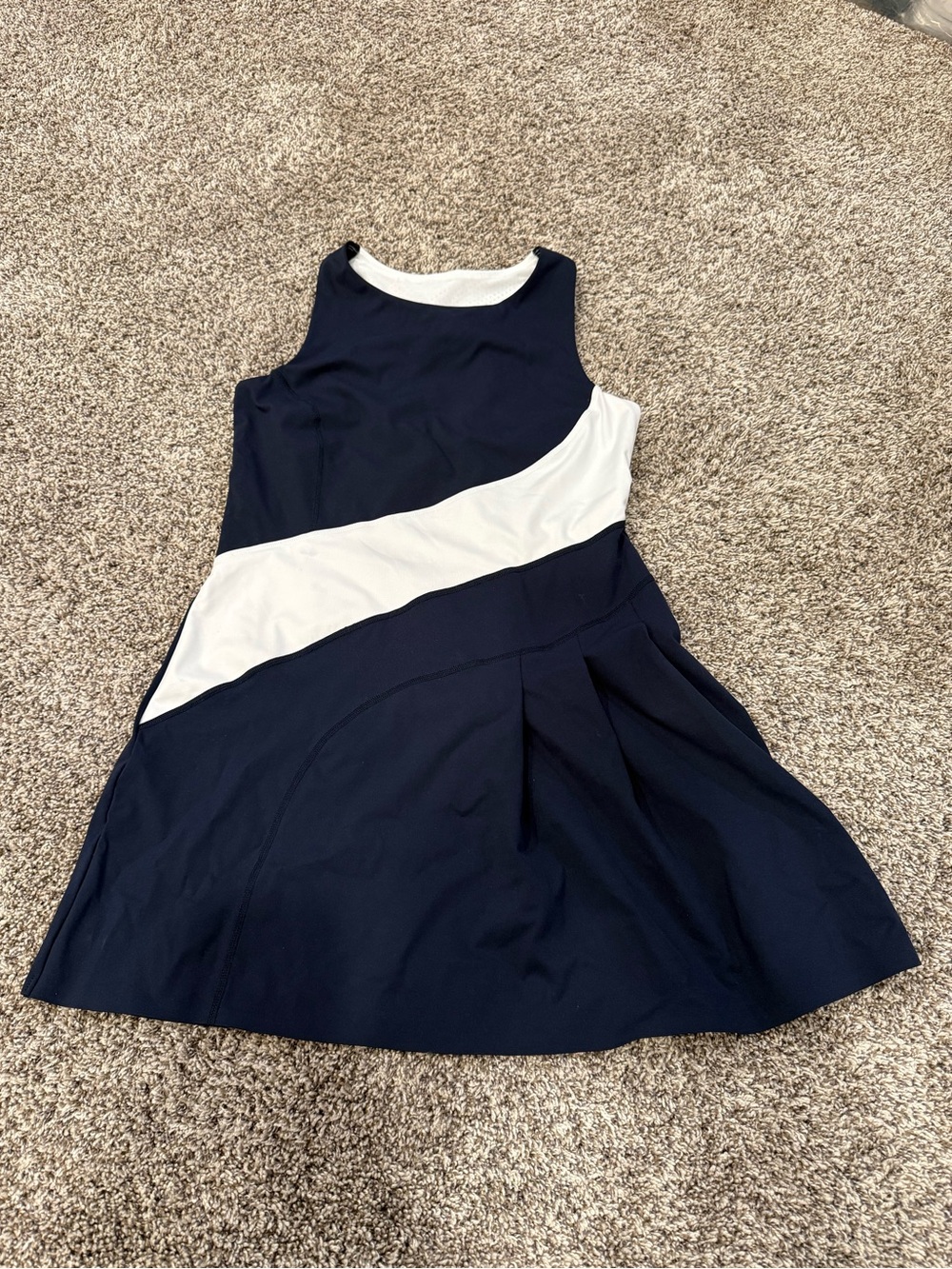 Sweaty Betty Grand Slam Tennis Dress Women’s Small Navy Blue White NWT